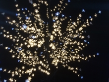 Дерево с прозрачными цветками (SAKURA, теплый белый+белые вспышки 100LED), H-2,4м, IP44 с трансформа