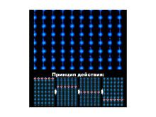 Светодиодный занавес "Play light" (уличный) с коннектором и контроллером, 600 л, голубой
